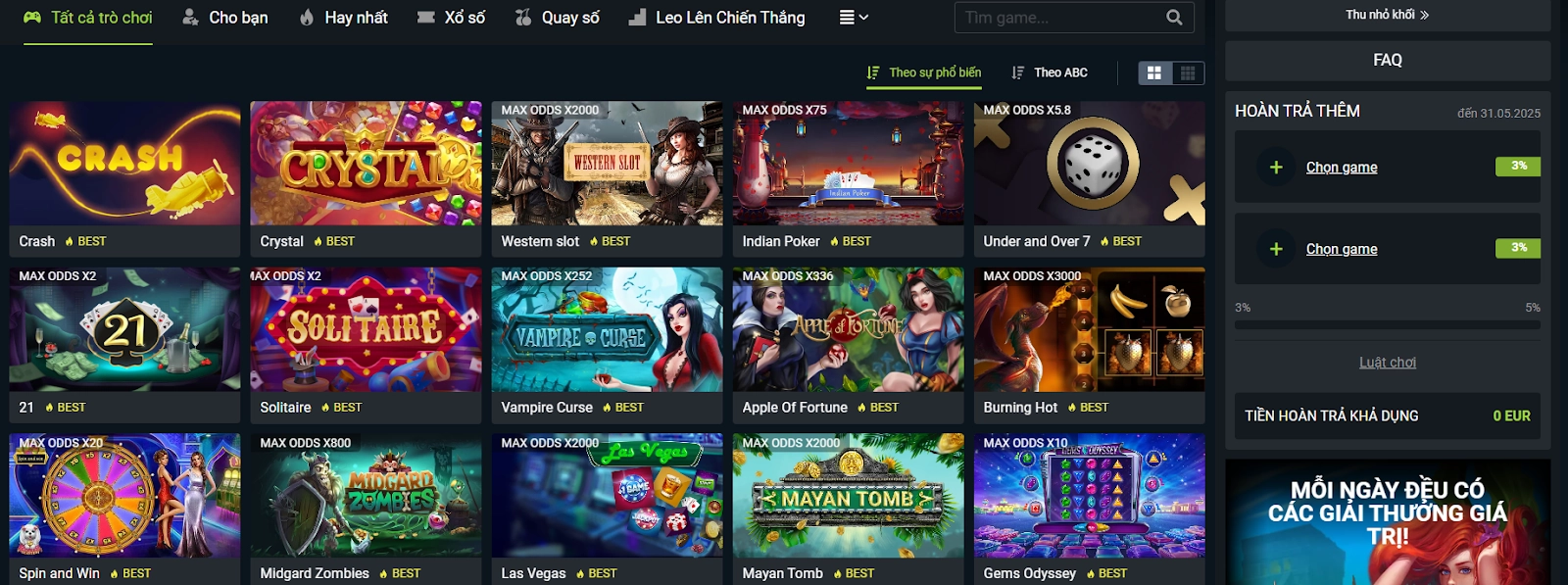 Roulette Section at 1xBet Online Casino