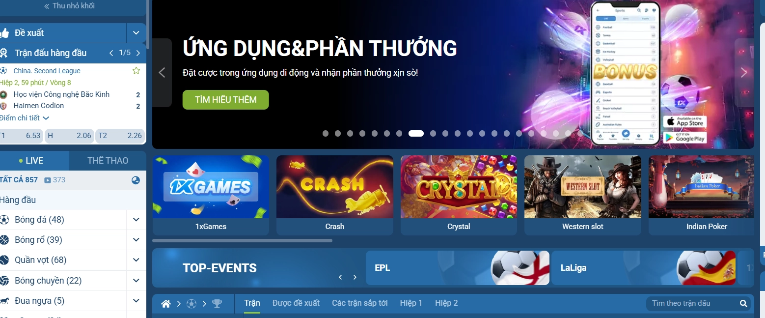 Ứng dụng di động chính thức của 1xBET